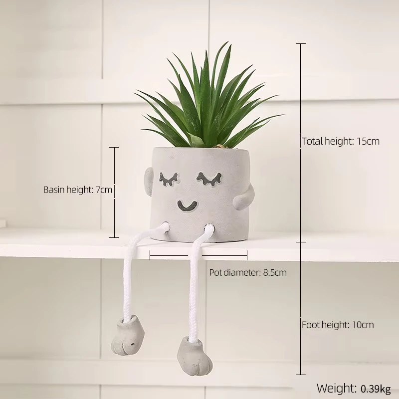 Planhigyn potio blodau crog cartwn ciwt